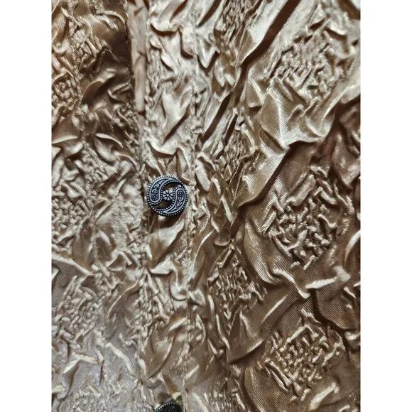 Gold Blouse Jennifer Lloyd XL Long Sleeve Button-Up party office new years - Picture 2 of 7